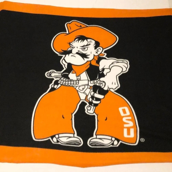 Oklahoma State University OSU Cowboys Fleece Blanket Pistol Pete  Mascot - Picture 1 of 16